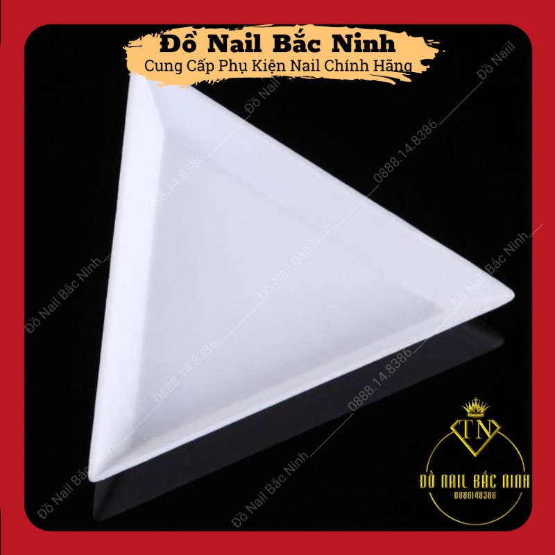 Khay Tam Giác Đựng Phụ Kiện Nail, Chia Đá Nail