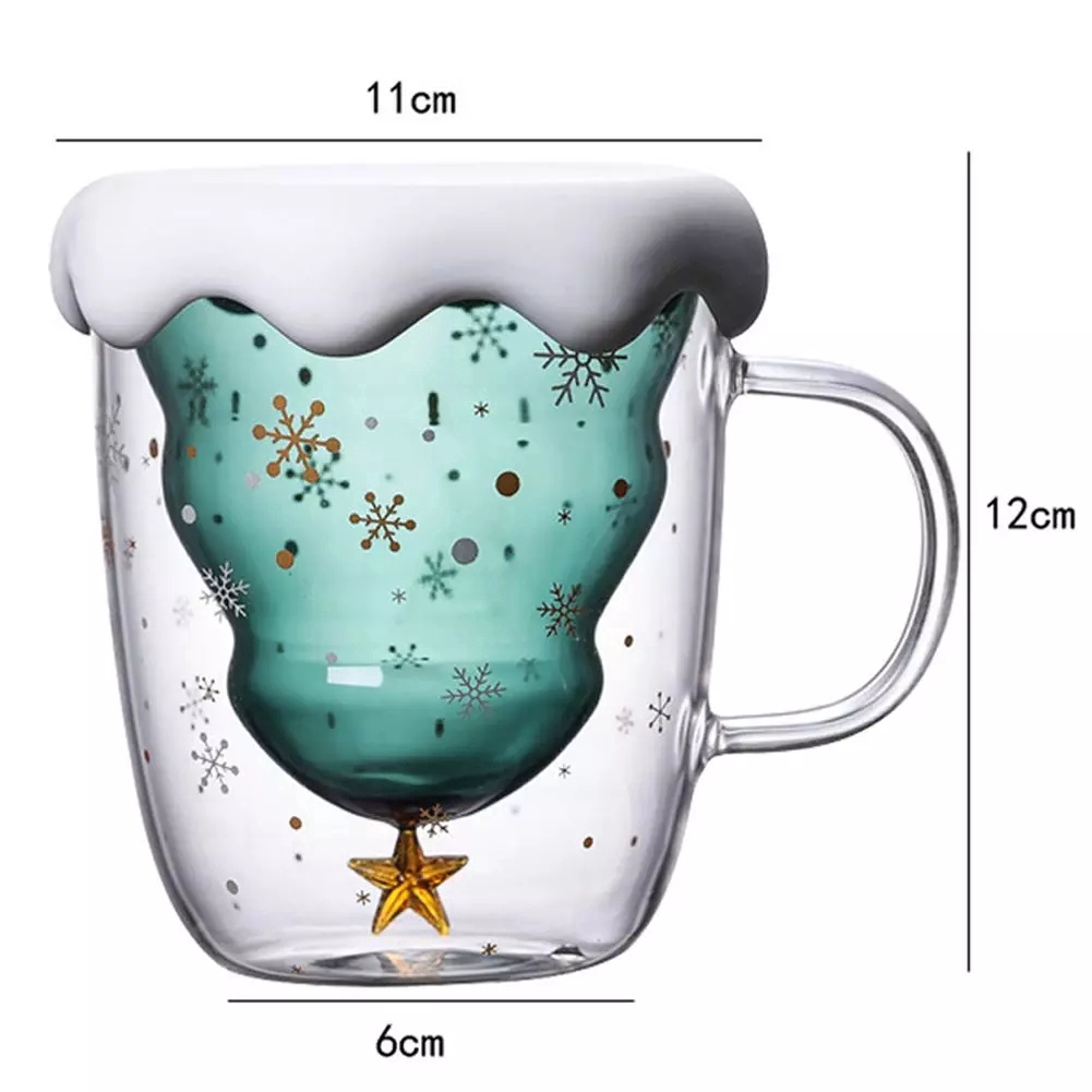 Cốc uống nước thiết kế hình cây thông Giáng Sinh 3D độc đáo