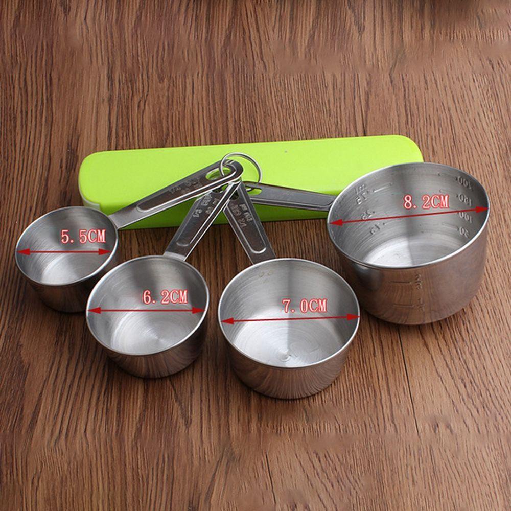 Set 4 Cốc Đo Lường Bằng Thép Không Gỉ Chất Lượng Cao