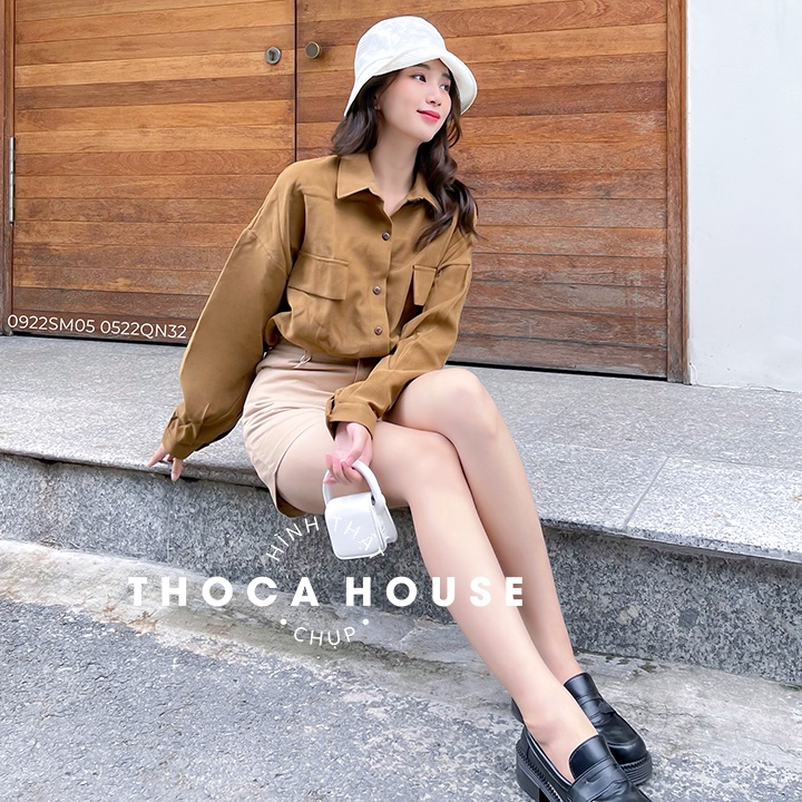 Quần short nữ kaki Hàn Quốc trơn nude, trắng, đen THOCA HOUSE ôm dáng tôn chân cực xinh