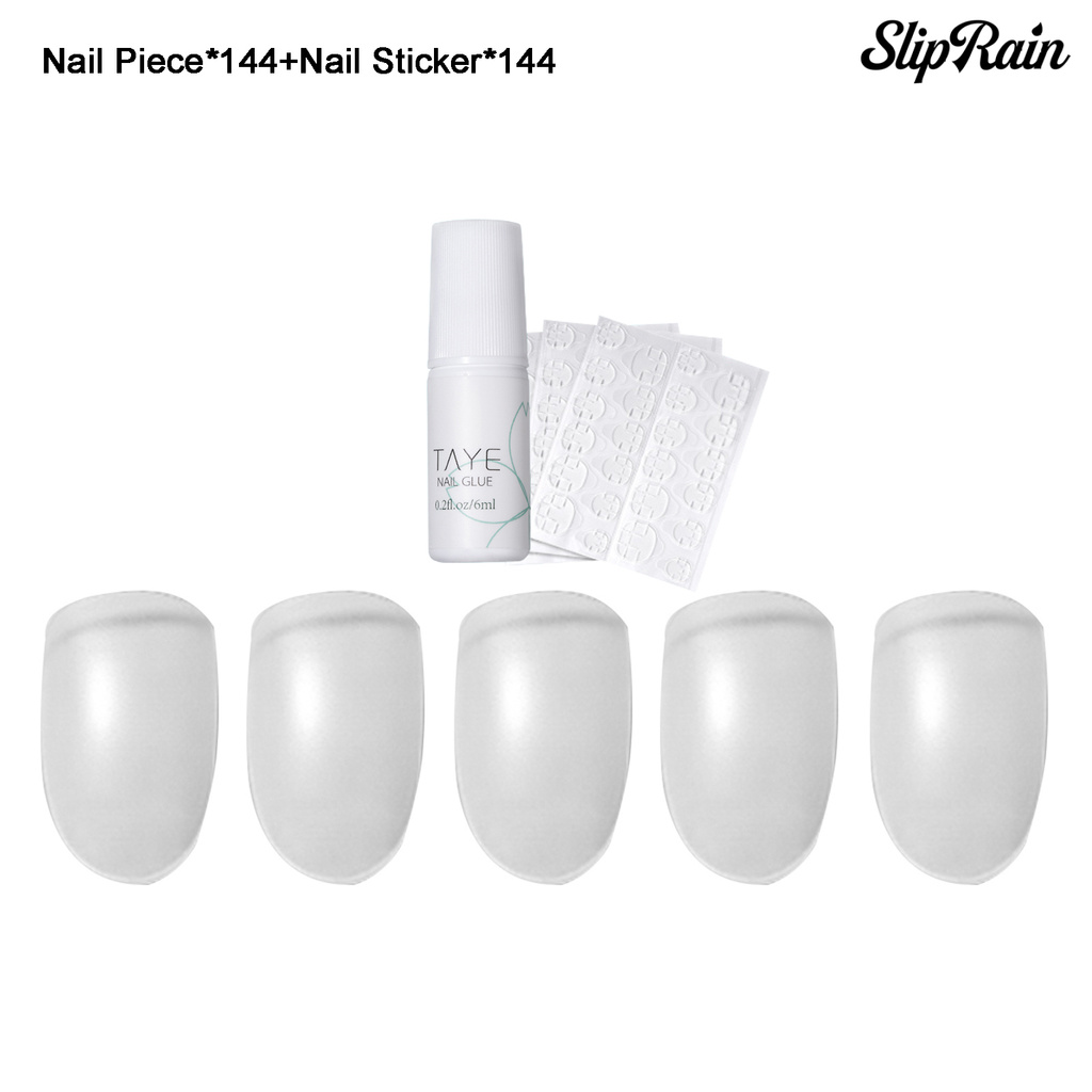 Sliprain ♥144Pcs/Set False Toenail Tip Smooth Grinding-Free Lightweight Ultra Toe Nail Tips