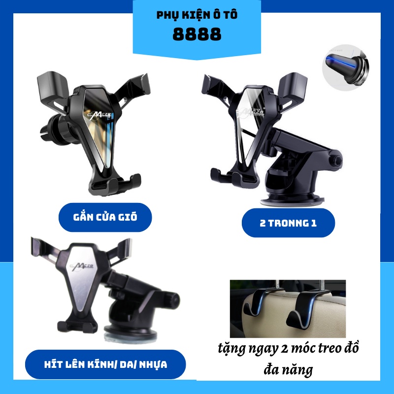Giá đỡ điện thoại ô tô gắn cửa gió/hít kính/hút chân không cực kì chắc chắn, siêu bền lưng tam giác| 8888