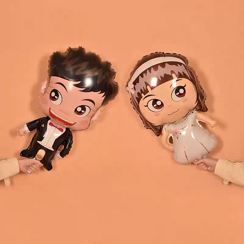 Bóng cô dâu chú rể nhẫn cưới trang trí phòng tân hôn cầu hôn HAPPYKID BBCDCR