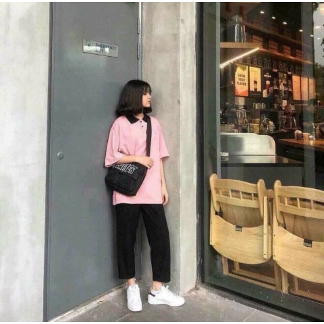 ÁO THUN POLO TRƠN UNISEX MIX CỔ