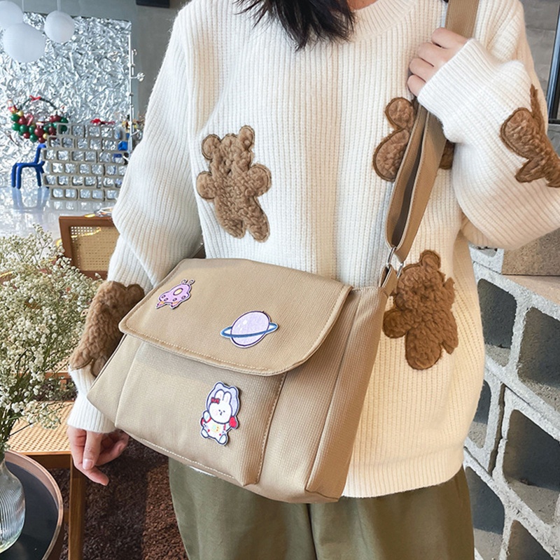 Túi Đeo Chéo Canvas Màu Sắc Xinh Xắn Cho Nữ