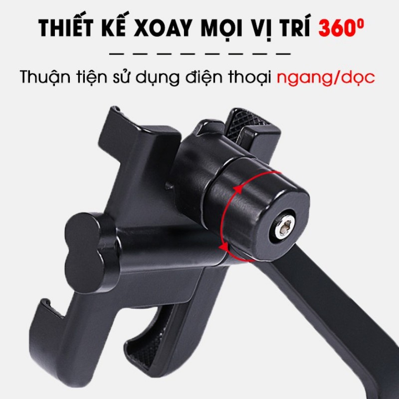 Giá Đỡ Kẹp/Gắn Để Điện Thoại Xe Máy Đa Năng Chống Cướp Giật Chống Nước, Hàng Cao Cấp Chất Thép Không Gỉ Độ Bền Cao