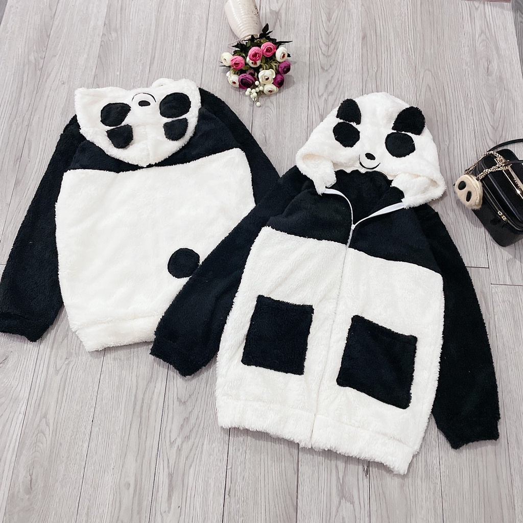Áo Khoác Nam Nữ - Áo Chùm Đầu Chất Lông GẤu (DH)Áo khoác lông gấu trúc 🐼🐼🐼 - MV7781 | BigBuy360 - bigbuy360.vn