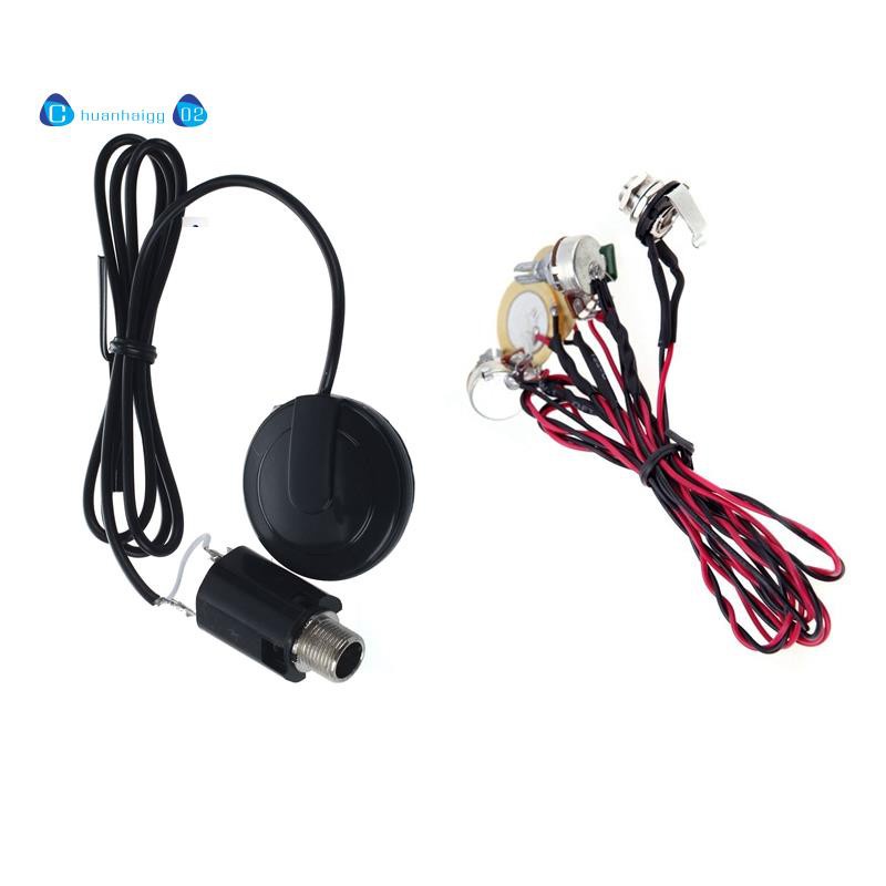 Acoustic Pickup Piezo Transducer Jack for Guitar Violin Mandolin & Dual Piezo Pickup Pick-Up 6.35mm Jack with Volume Tone Control for Acoustic Guitar Ukulele