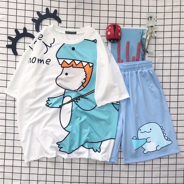 Nhiều mẫu ảnh chụp Thật Đồ bộ hoạt hình quần ngắn,Set cartoon  .Unisex form rộng SunnyHouse- Mã SP000288