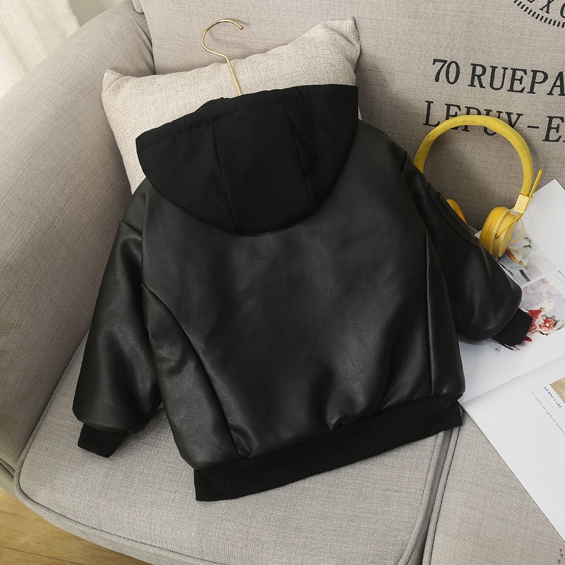 Áo khoác da lót cotton cho bé