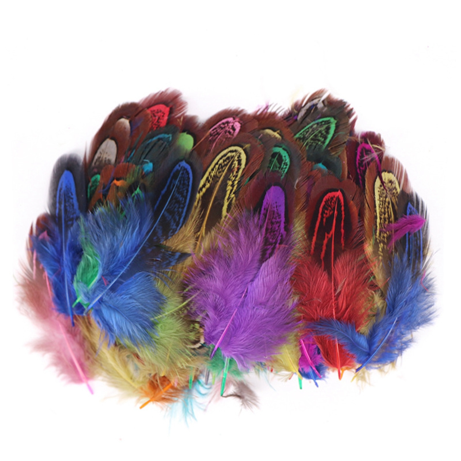 20 Chiếc Tự Nhiên Pheasant Lông Vũ Plume Thủ Công Trang Sức Làm Màu Đám Cưới Lông Vũ DIY Tiệc Giáng Sinh Trang Trí 5-8cm