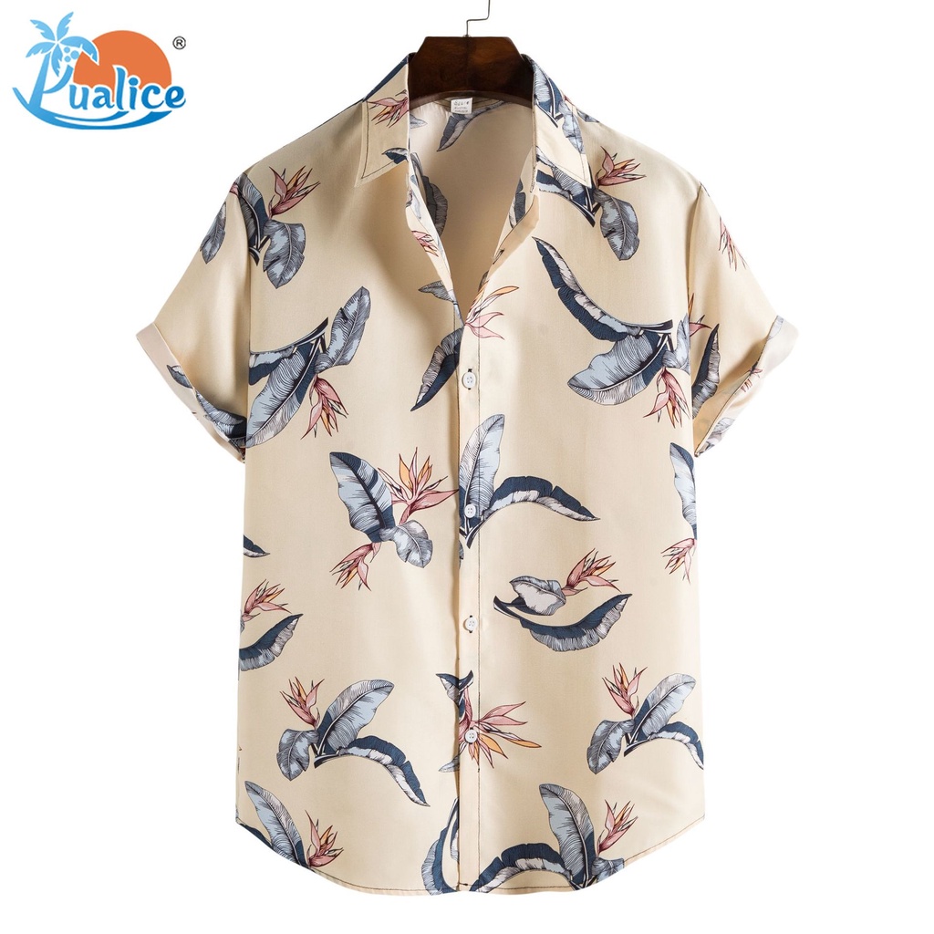 Áo sơ mi ngắn tay in họa tiết thời trang 2021 dành cho nam