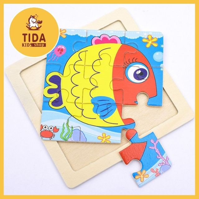 [Nhiều mẫu] Tranh Ghép Hình 9 Mảnh 11x11cm Cho Bé Giá Tốt, Đồ Chơi Gỗ TIDA KIDS SHOP