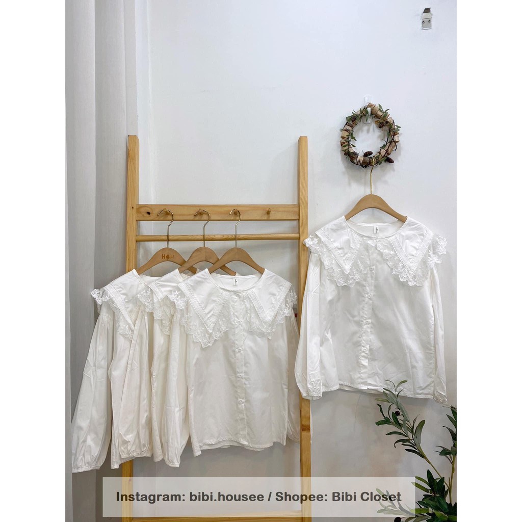 Áo sơ mi nữ cổ vuông tay cánh dơi ulzzang mã 45SM