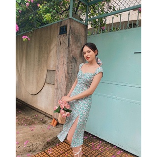 Đầm hoa dài xẻ rever clothings hanah dress