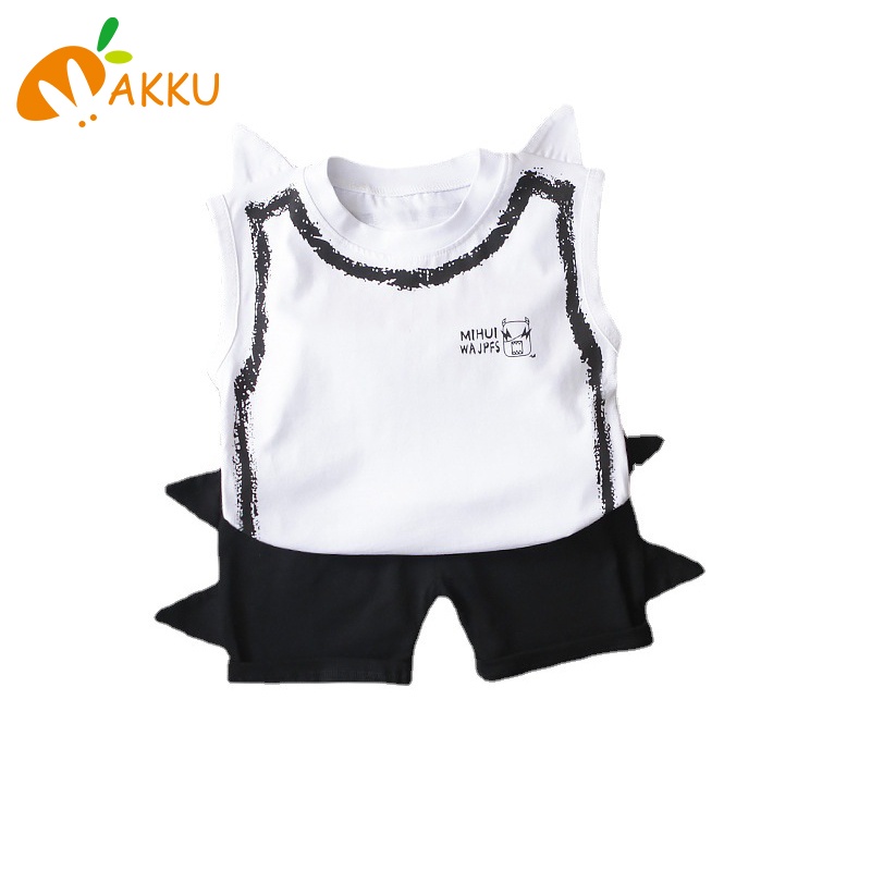 Set Áo Thun Ngắn Tay + Quần Short Đen Trắng Cho Bé