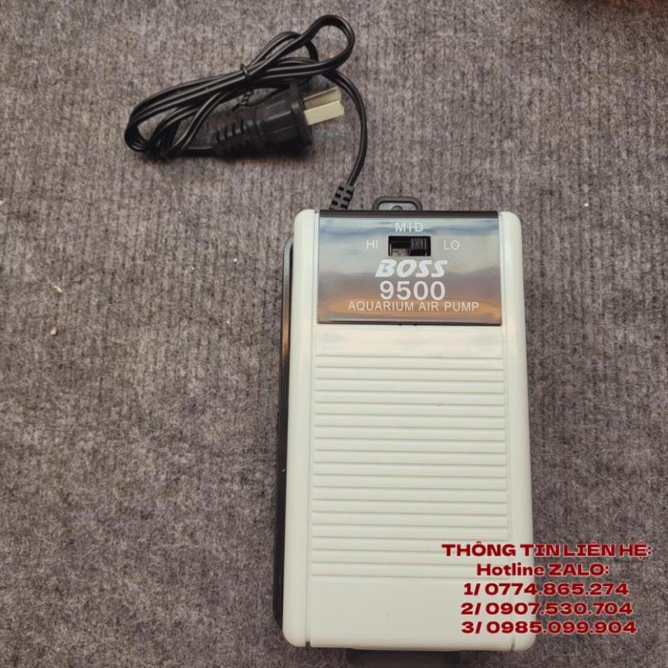 Máy oxy 2 vòi Boss 9500 siêu êm cho hồ cá cảnh