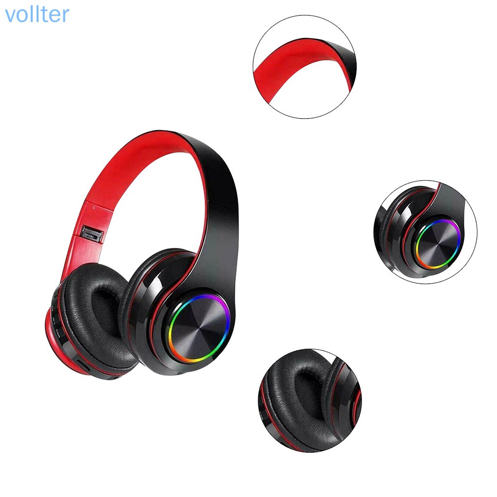 Tai Nghe Bluetooth V5.0 Voll B39 Led Màu Đỏ / Đen