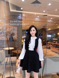 Váy dạ tay dập li (kèm ảnh thật )