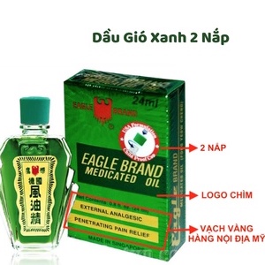 Dầu Xanh Con Ó EAGLE BRAND Medicated Oil Mỹ 24ml / Dầu mỹ 2 nắp