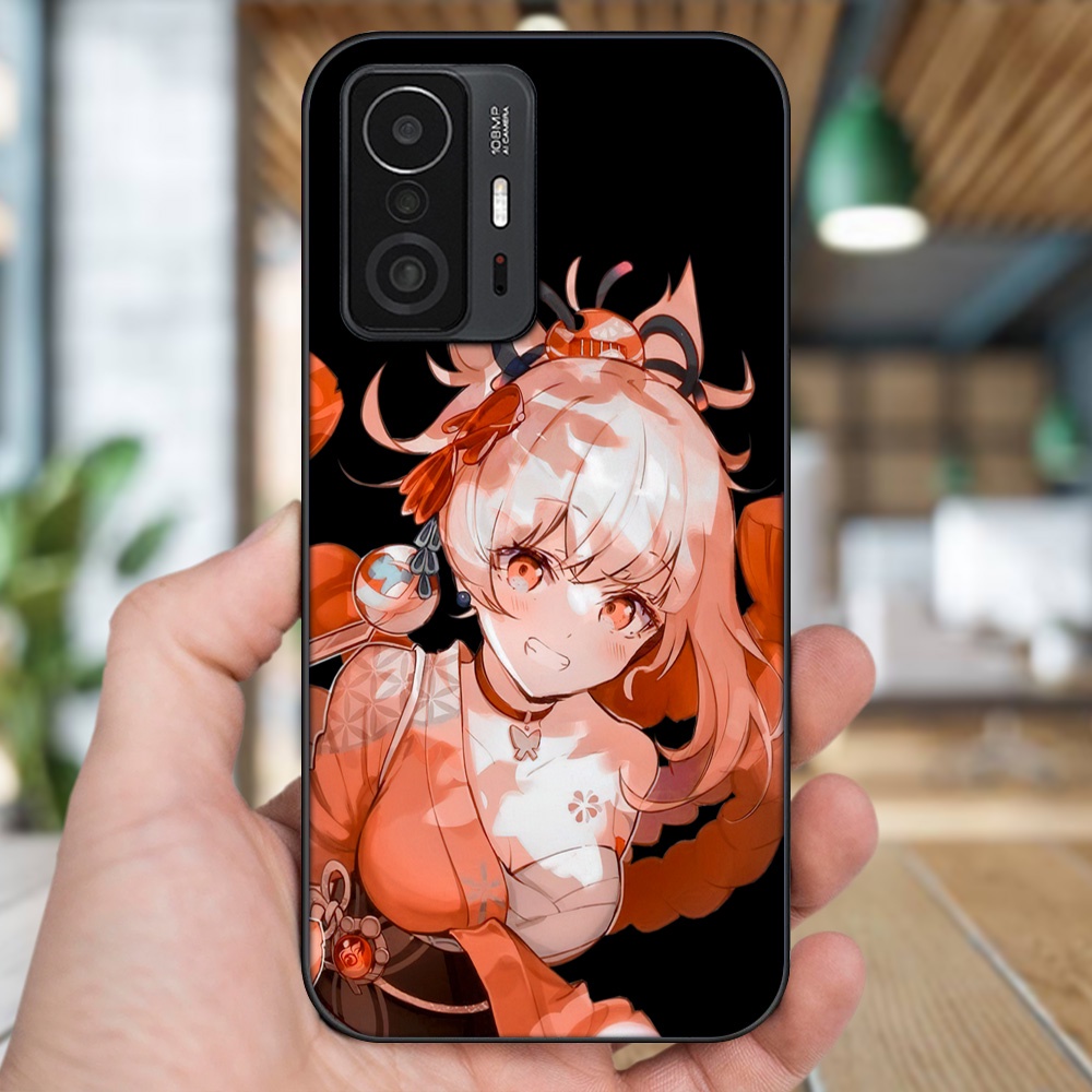 Ốp lưng Xiaomi 11T viền đen in hình Yoimiya Genshin Impact