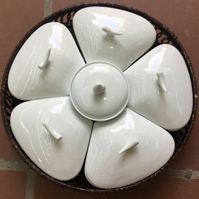 Khay đựng mứt gốm sứ