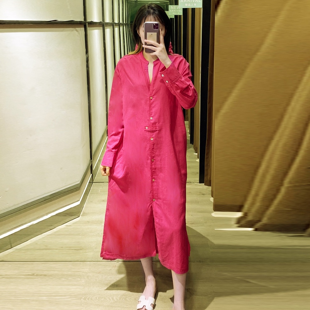 Zara Morocco full tag - Đầm Zara hồng trơn DT9DGG50N10
