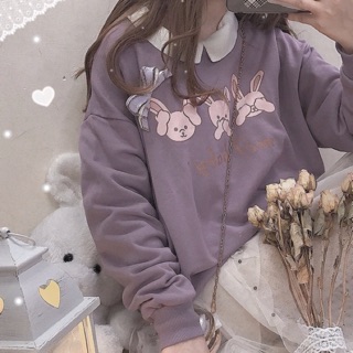 ORDER |Mitang Style| Áo hoodie thỏ hồng 🐰áo hoodie vintage 2 màu