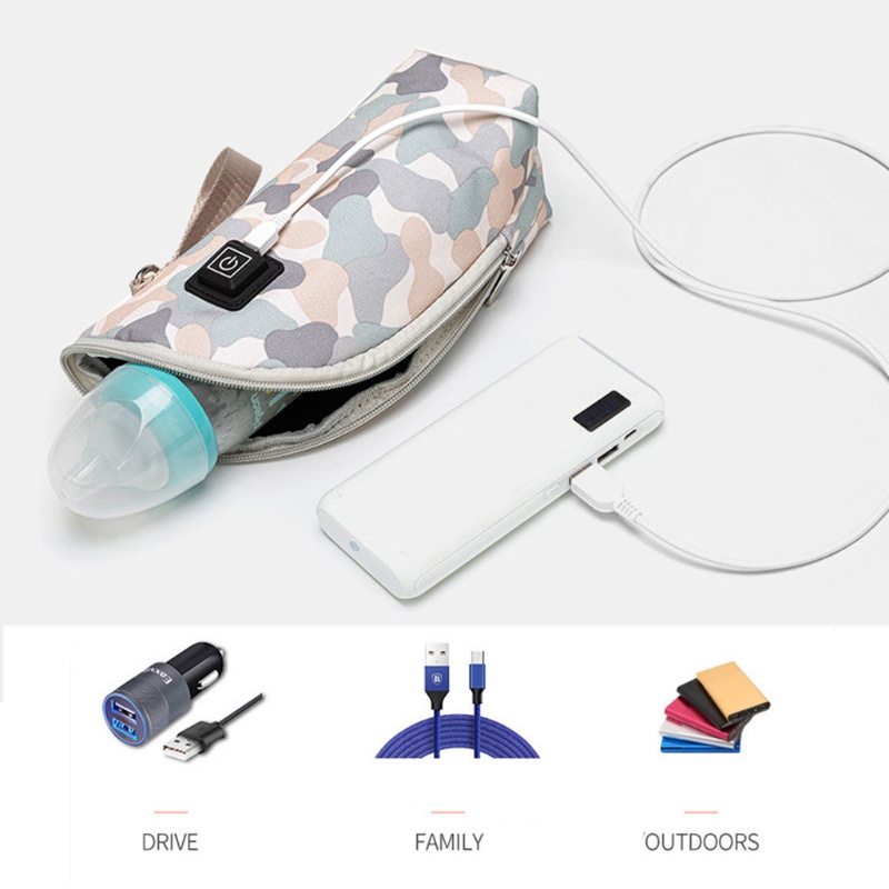 Túi giữ ấm bình sữa hộp thức ăn dùng USB mang đi du lịch tiện dụng cho trẻ em