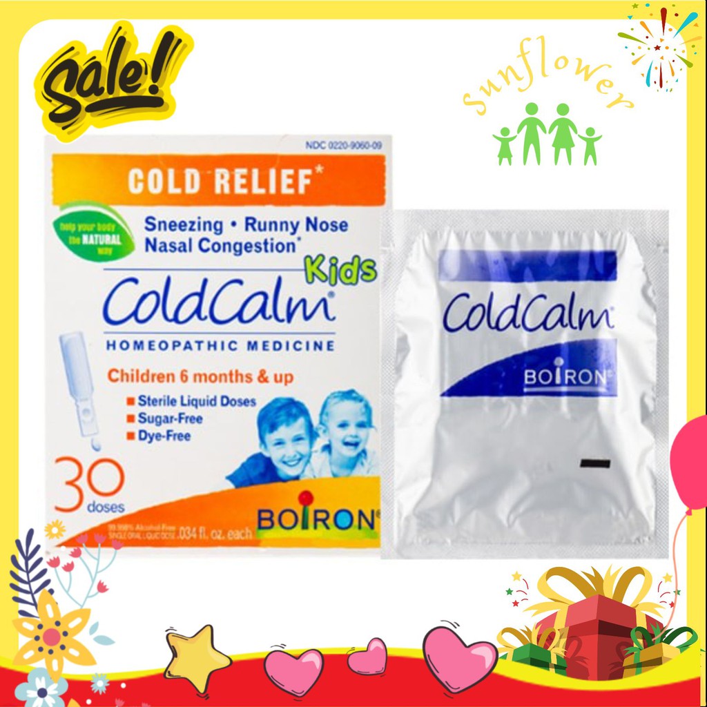 Nước muối uống Boizon Coldcalm Baby Liquid Doses Mỹ hộp 30 gói cho bé từ 6 tháng