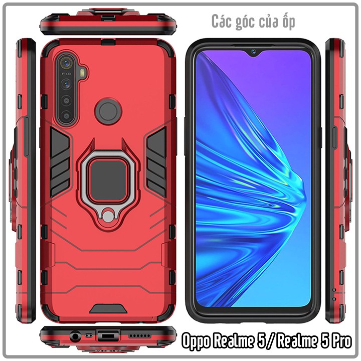 Ốp lưng iRON - MAN IRING Nhựa PC cứng viền dẻo cho các dòng Oppo Realme 5 / Realme 5 Pro / A9 2020 / A5 2020 / A11X / A5