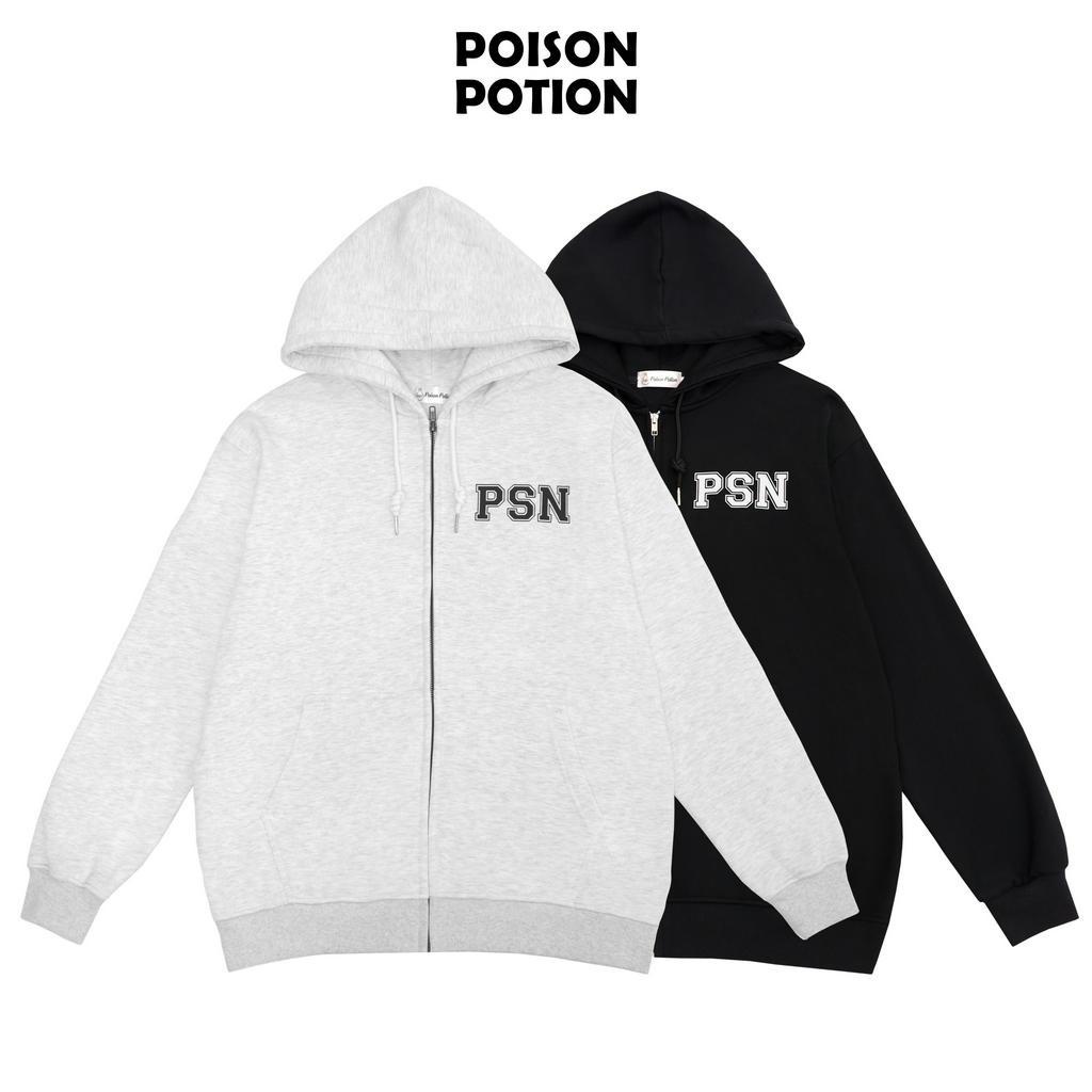 Áo khoác Hoodie nỉ bông dây kéo zip 2 màu POISONPOTION Local Brand
