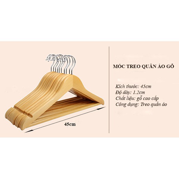 MÓC GỖ TAM GIÁC MÀU VÀNG, NÂU vai 44-45cm- mắc treo đồ shop thời trang có thanh ngang treo đồ nam, nữ hàng loại 1