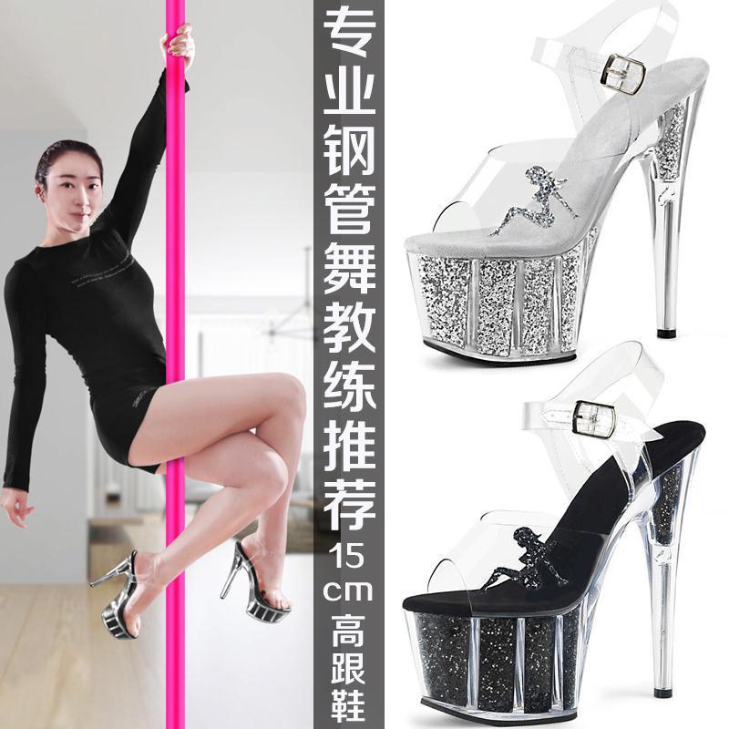 Giày Cao Gót 15Cm Đế Xuồng Trong Suốt Chống Nước Cho Nữ
