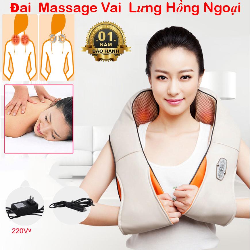 ĐAI MASSAGE ĐẤM LƯNG VAI CỔ GÁY TOÀN THÂN NECK W-808 GIẢM ĐAU NHỨC MỎI.UY TÍN CHẤT LƯỢNG THOẢI MÁI KHI SỬ DỤNG