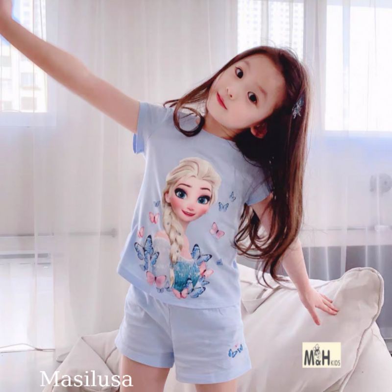 Bộ thun Elsa cho bé gái