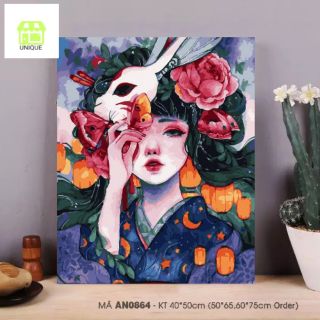 Tranh số hóa Nàng thơ (Khung dày 2.5cm) đã căng khung và đủ phụ kiện AN0864