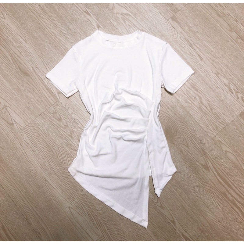 Áo kiểu nữ, áo thun nữ, áo thun tay ngắn tà xéo xẻ tà nhún eo siêu xinh