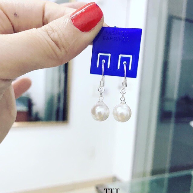 Bông tai nữ bạc ta móc trai bóng đẹp - Kho sỉ bạc Nhất Linh