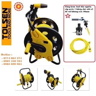 Cuộn rulo nước kèm dây xịt vòi rửa xe, tưới cây tolsen 10 15 20 30 m mét kèm ống dây, vòi phun chỉnh tia