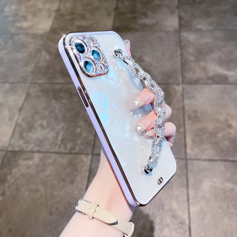Ốp Điện Thoại Đính Kim Cương Giả Lấp Lánh Bảo Vệ camera Cho iphone 12 pro 14 13 12 11 pro max xr xs 8 plus