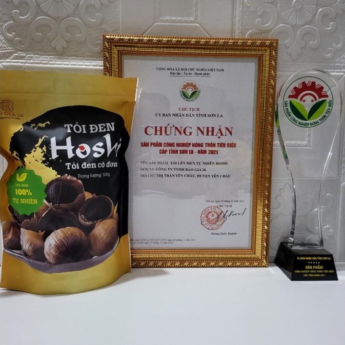 Tỏi đen cô đơn HoShi 500g đóng túi ZIP - 100% lên men tự nhiên 90 ngày, tốt cho sức khỏe, tim mạch