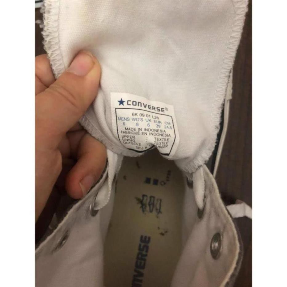 GIÀY SNEAKERS CONVERSE XÁM CỔ CAO SIZE 39 FULL BOX (REAL/2HAND)(CÓ BẢO HÀNH) P09 ,