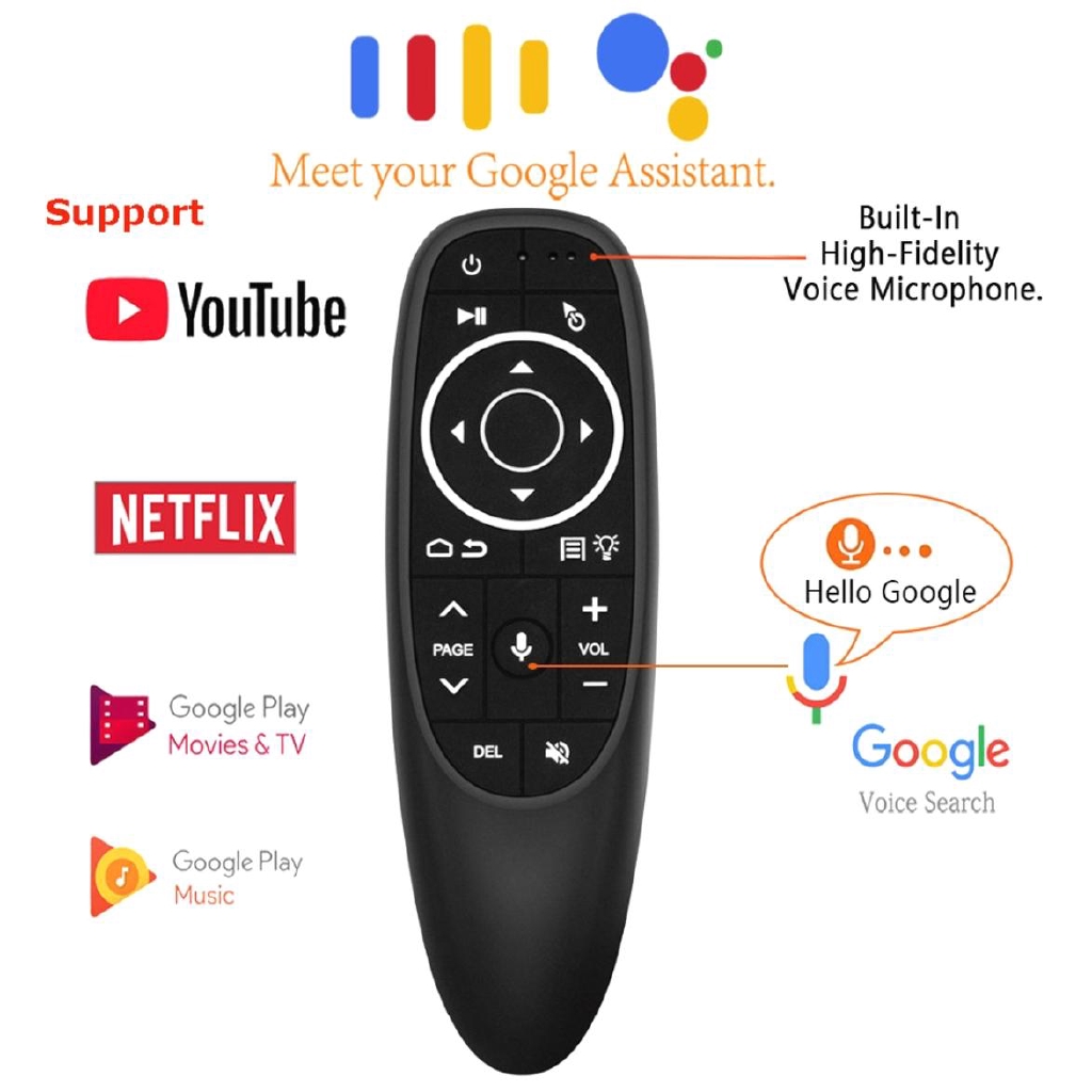 Điều khiển từ xa bằng giọng nói Vontar G10 G10S Pro 2.4g dành cho TV Box Hk1 H96 Max X96 Mini