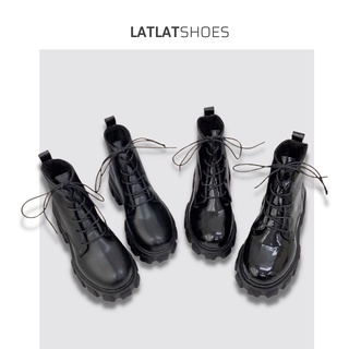 [ HÀNG SẴN - LOẠI 1] Giày boots nữ cao cổ buộc dây màu đen cá tính đơn giản đế đinh đẹp mới xinh thời trang năng động🍓🍓