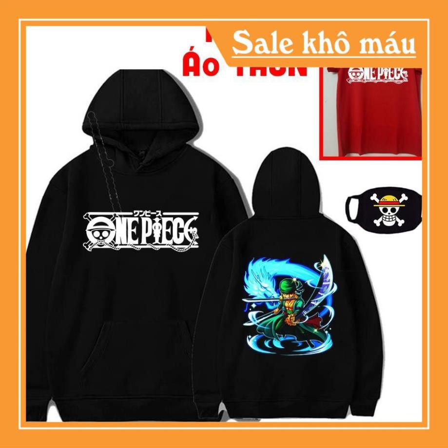 [KM Khủng ] Mua áo hoodie Zoro One Piece tặng kèm áo thun bịt mặt one piece