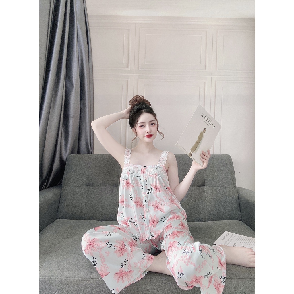 Bộ lụa hai dây hoạ tiết xinh xắn | BigBuy360 - bigbuy360.vn