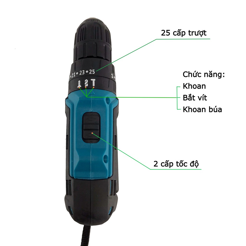 Thân máy khoan pin bắt vít cầm tay Makita 18v 26v (không kèm pin)