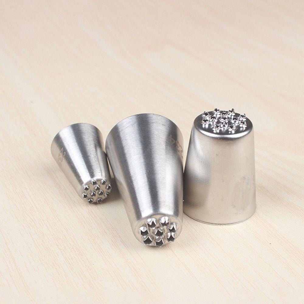 CONOPERY Bộ 3 Đầu Bắt Bông Kem Bằng Thép Không Gỉ Hình Cỏ DIY