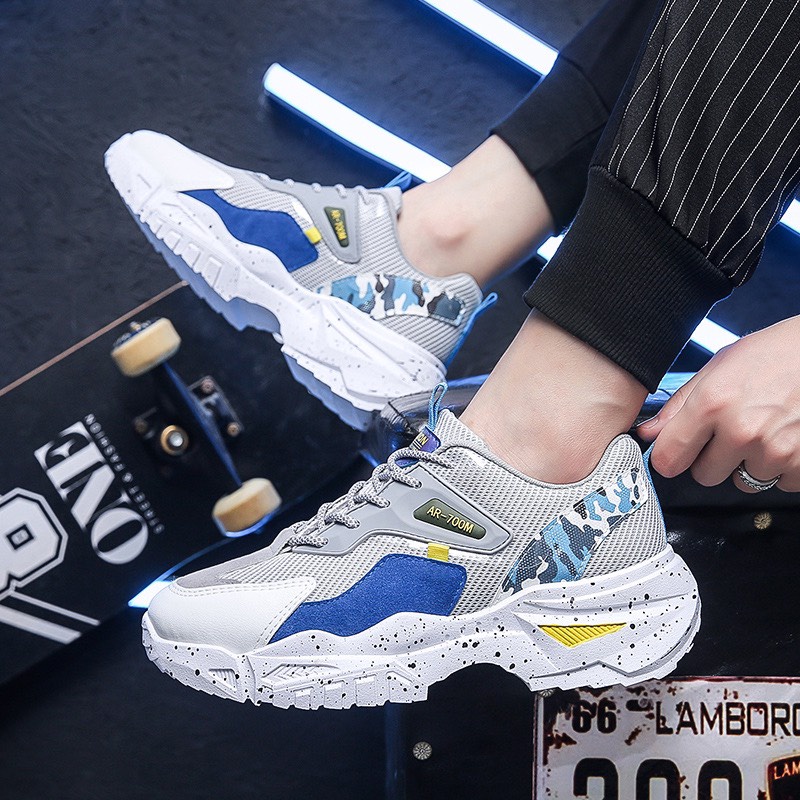 Giày Nam Sneaker Đế Độn 6cm Thời Trang ARR700M Phối Màu Cực Đẹp